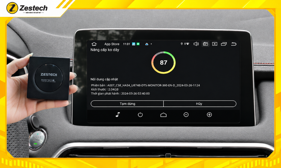 Cập nhật phần mềm Android Box ô tô cho xe MG HS qua mạng OTA