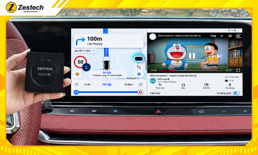 Android Box ô tô cho xe MG7 hỗ trợ đa nhiệm ứng dụng
