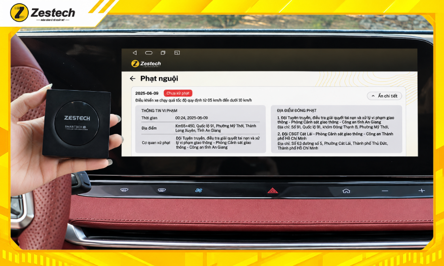 Android Box ô tô cho xe MG7 tự động thông báo phạt nguội