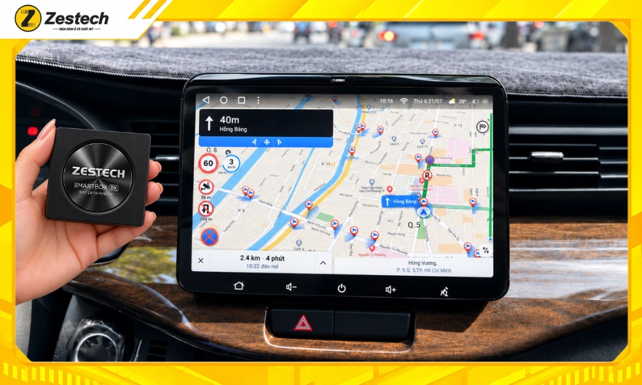 Android Box ô tô cho xe Suzuki Ertiga 5 Android Box ô tô cho xe Suzuki Ertiga tích hợp bản đồ dẫn đường có cảnh báo giao thông