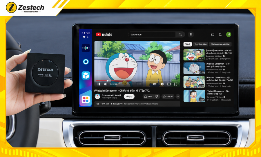 Android Box ô tô cho xe WULING Bingo đa dạng ứng dụng giải trí