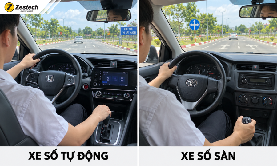 Kinh nghiệm thi đường trường xe số sàn và số tự động