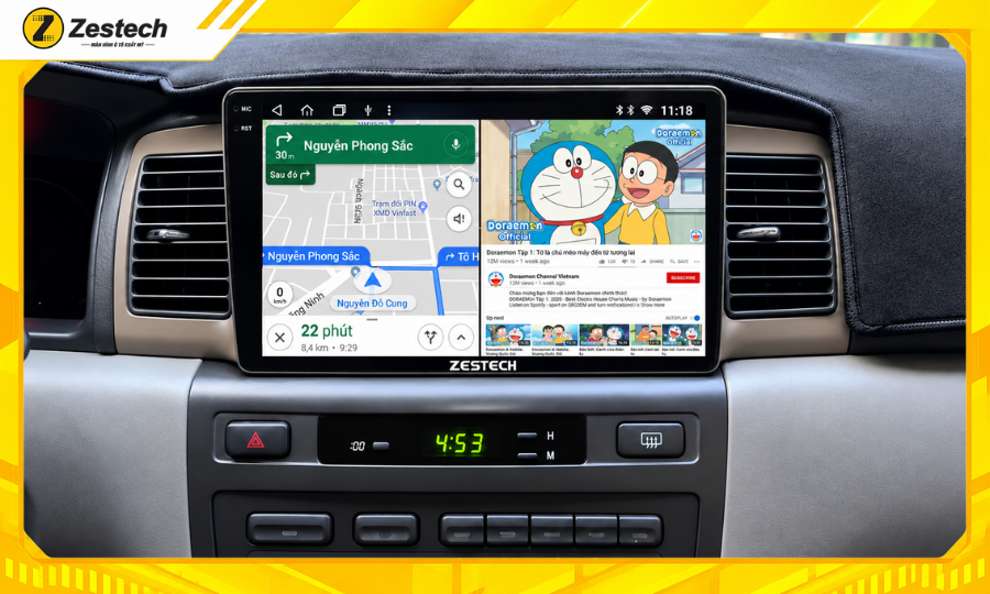Màn hình ô tô Android cho xe Altis 2003-2007 hỗ trợ đa nhiệm ứng dụng