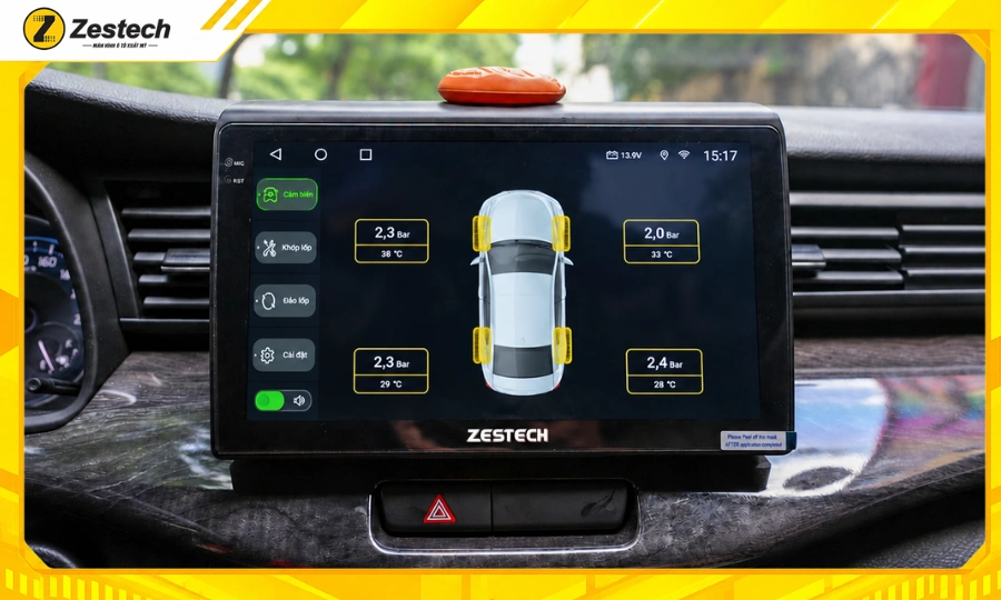 Màn hình ô tô Android cho xe Ertiga 2023-2024 tích hợp cảm biến áp suất lốp