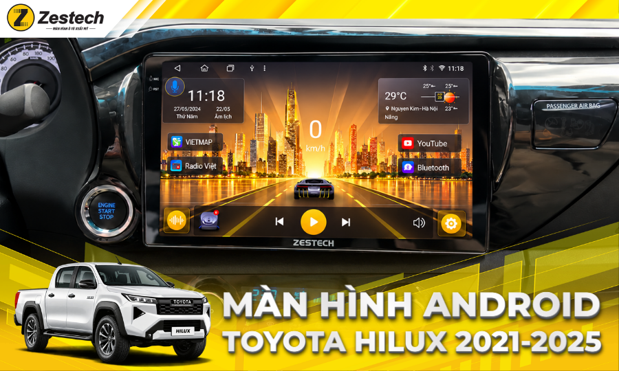 Màn hình ô tô Android cho xe Hilux 2021-2025