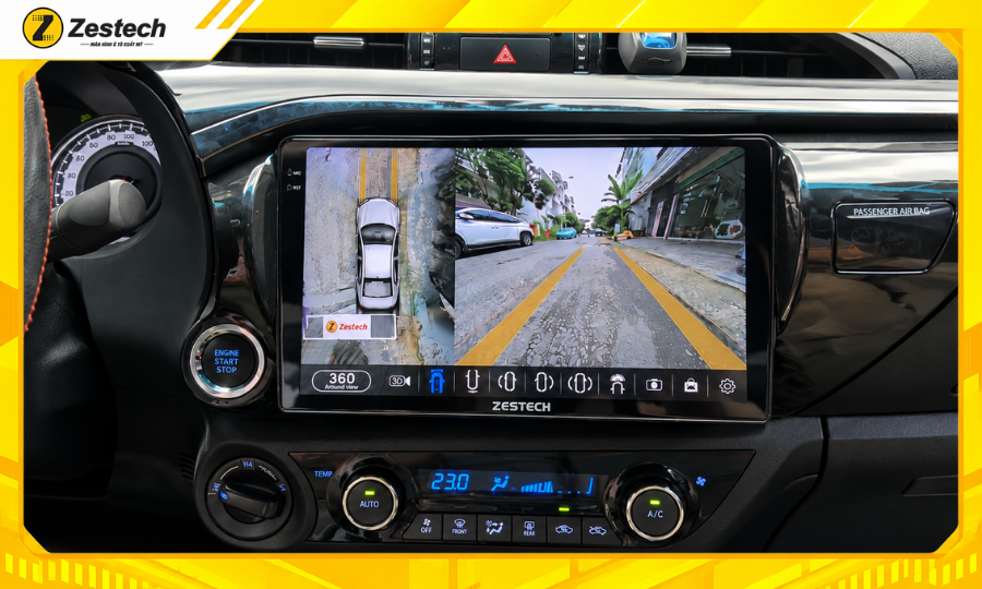 Camera 360 trên Màn hình ô tô Android cho xe Hilux 2021-2025