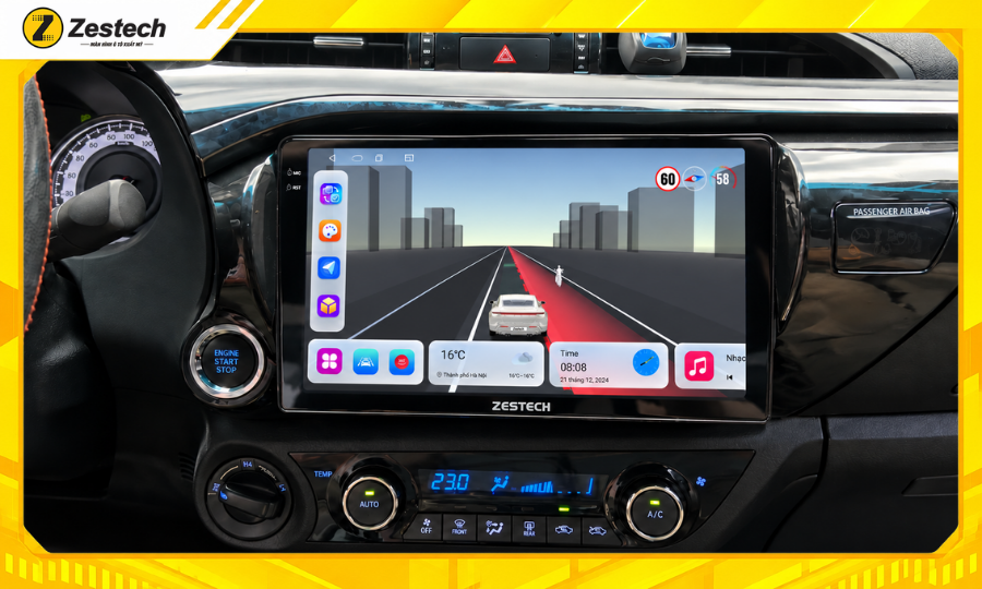 Công nghệ AI ADAS trên Màn hình ô tô Android cho xe Hilux 2021-2025