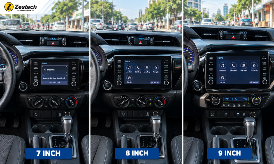 Màn hình zin xe Toyota Hilux 2021, 2022, 2023, 2024, 2025
