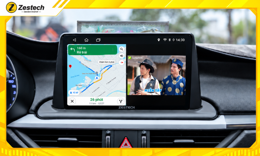 Màn hình ô tô Android cho xe Kia Cerato 2019-2020 chạy đa nhiệm 2 ứng dụng cùng lúc