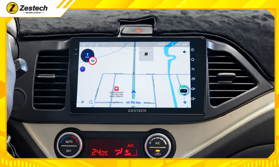 Màn hình ô tô Android cho xe Kia Morning 2017-2020 tích hợp bản đồ VietMap Live cảnh báo giao thông