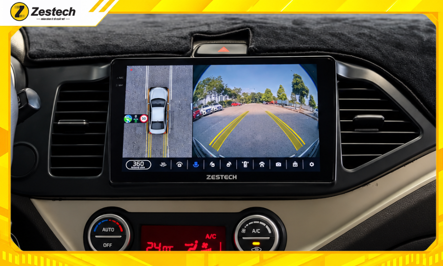 Đầu từ màn hình ô tô Android cho xe Kia Morning 2017-2020 liền camera 360 hỗ trợ lái xe an toàn