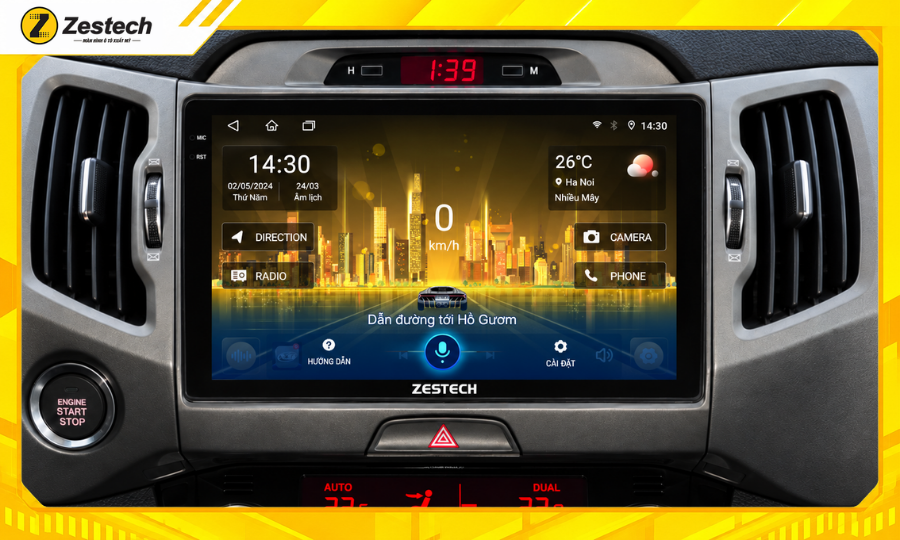 Điều khiển Màn hình ô tô Android cho xe Kia Sportage 2011 bằng giọng nói