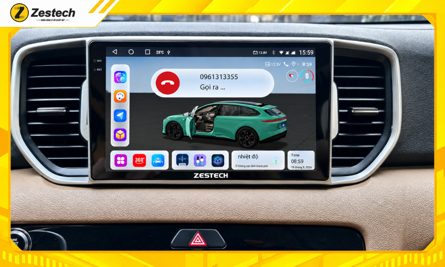 Nghe gọi rảnh tay với Màn hình ô tô Android cho xe Kia Sportage 2016-2021