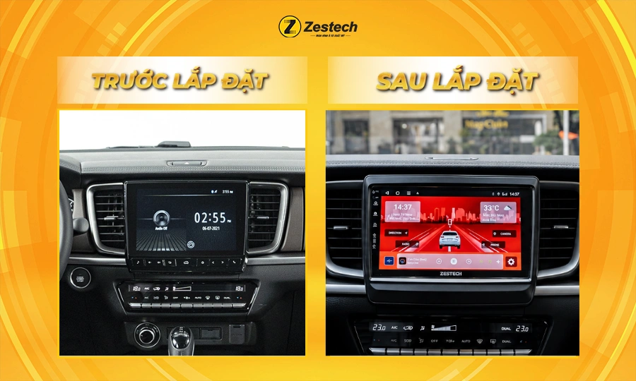 Màn hình ô tô Android cho xe Mazda BT50 2021-2025 2 So sánh trước & sau khi lắp màn hình ô tô Android cho xe Mazda BT50 2021-2025