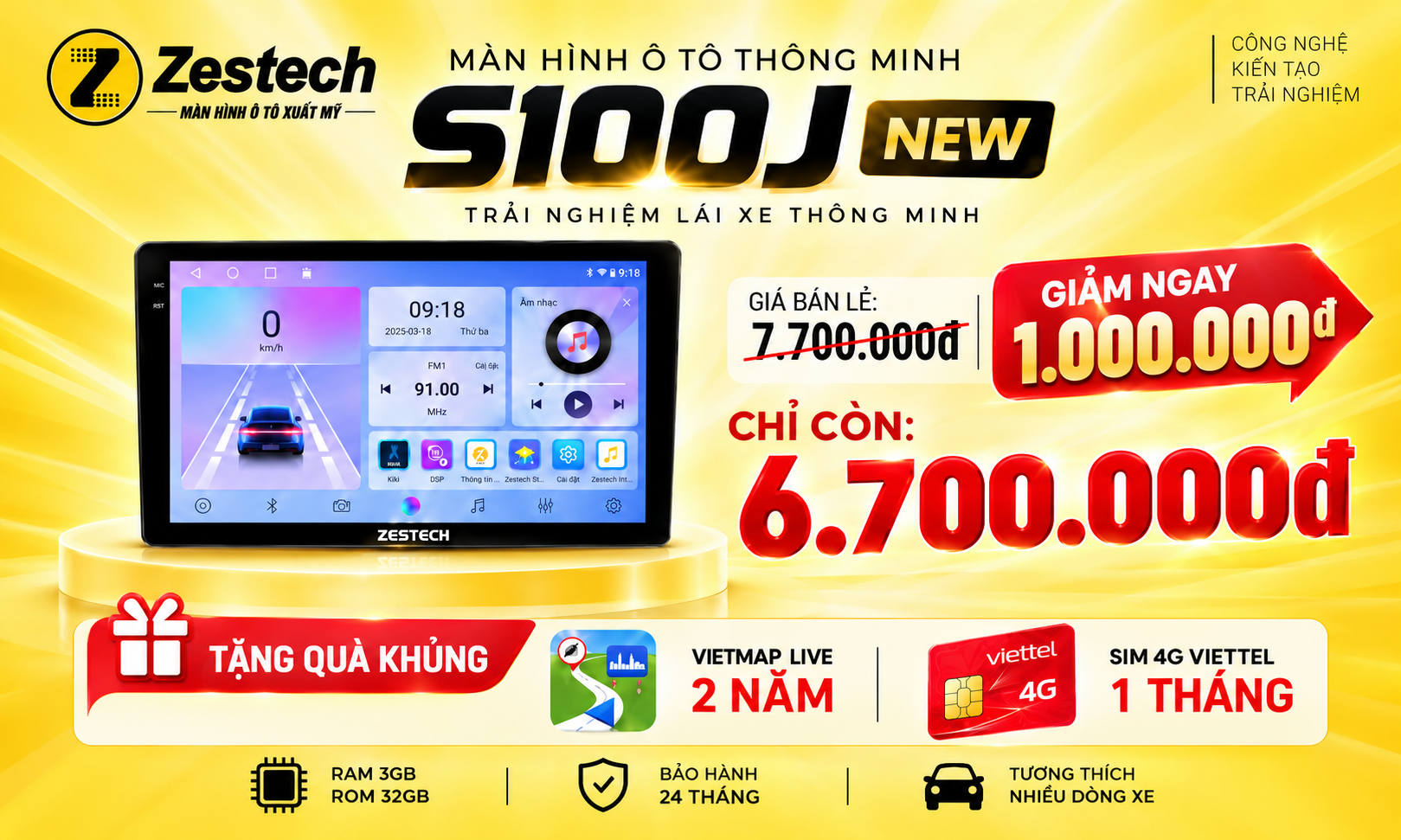 Chương trình khuyến mãi dành cho màn hình Zestech S100J New 1 khuyen mai zestech s100j new